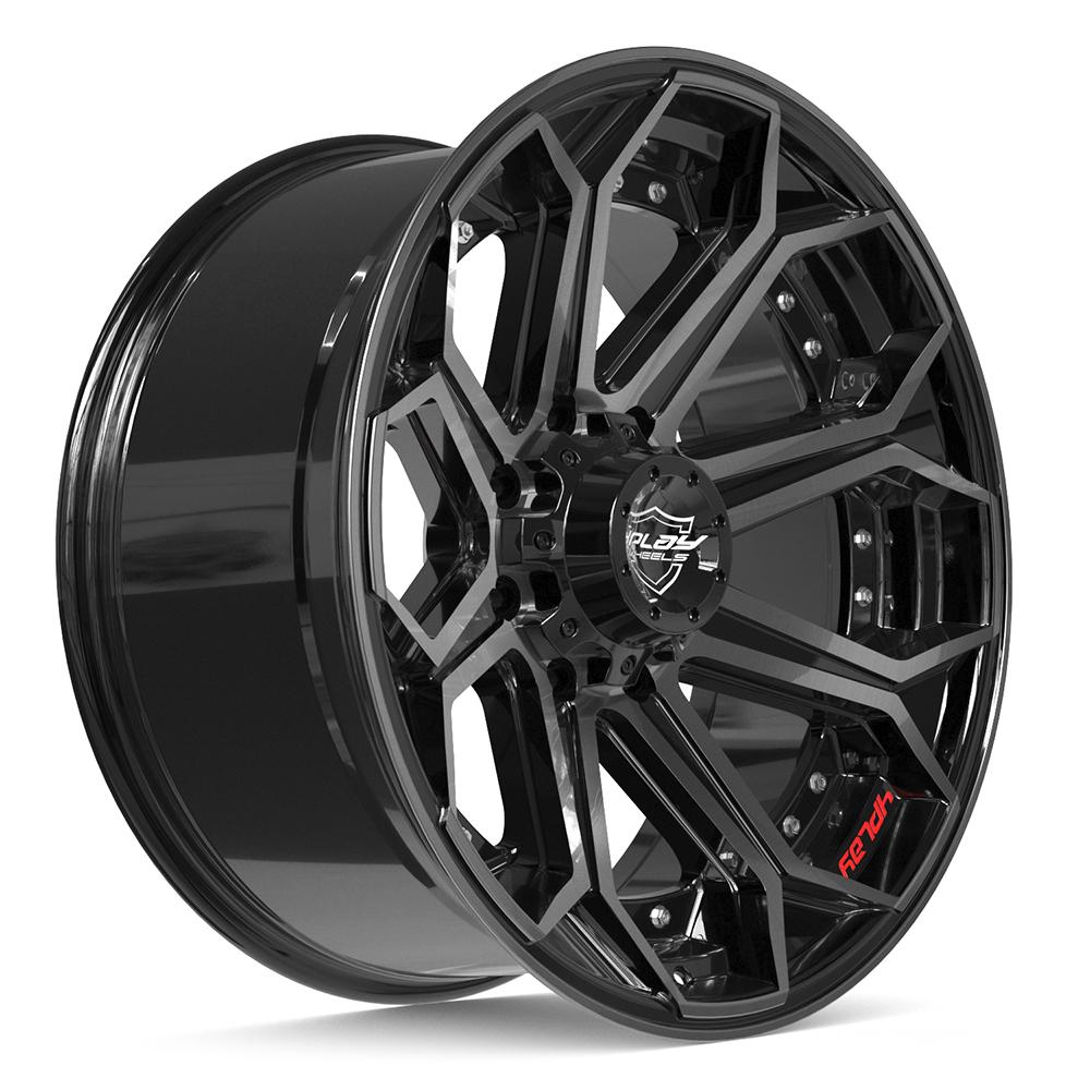 4PLAY 4P80R 22x10 8x170 -24et Gloss Black Brushed with Tinted Clear Wheel - View 3