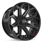 4PLAY 4P80R 22x10 8x165.1 -24et Gloss Black Brushed with Tinted Clear Wheel