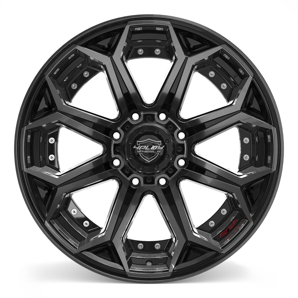 4PLAY 4P80R 22x12 8x170 -44et Gloss Black Brushed with Tinted Clear Wheel - View 2