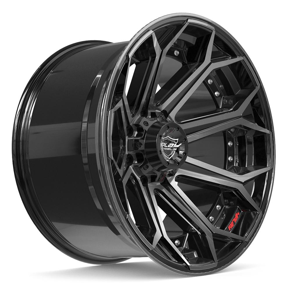 4PLAY 4P80R 22x12 8x170 -44et Gloss Black Brushed with Tinted Clear Wheel - View 3