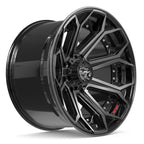 4PLAY 4P80R 22x12 8x170 -44et Gloss Black Brushed with Tinted Clear Wheel - View 3