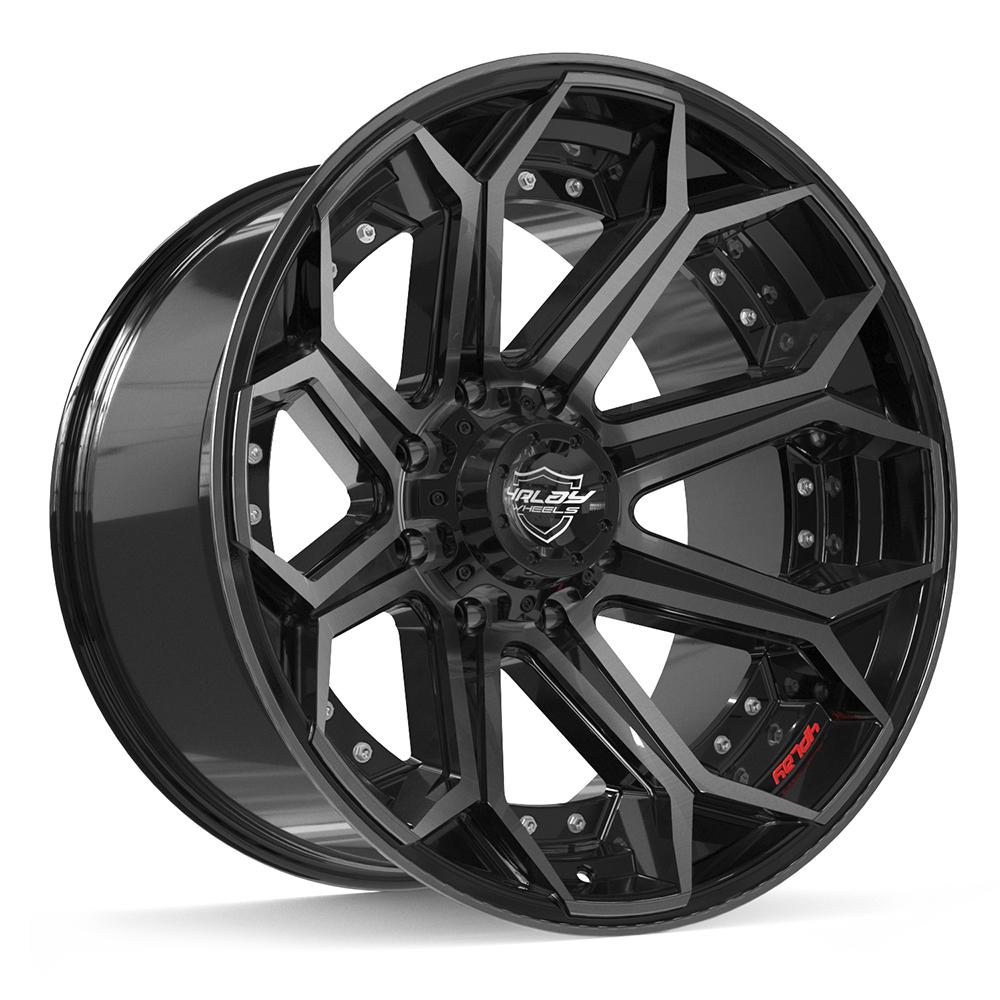 4PLAY 4P80R 22x12 8x165.1 -44et Gloss Black Brushed with Tinted Clear Wheel