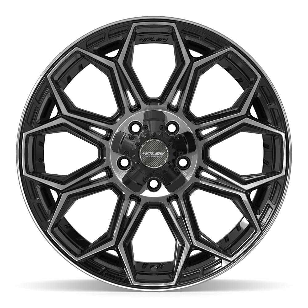 4PLAY 4P83 20x9 5x127 + 5x139.7 0et Gloss Black Brushed with Tinted Clear Wheel - View 2