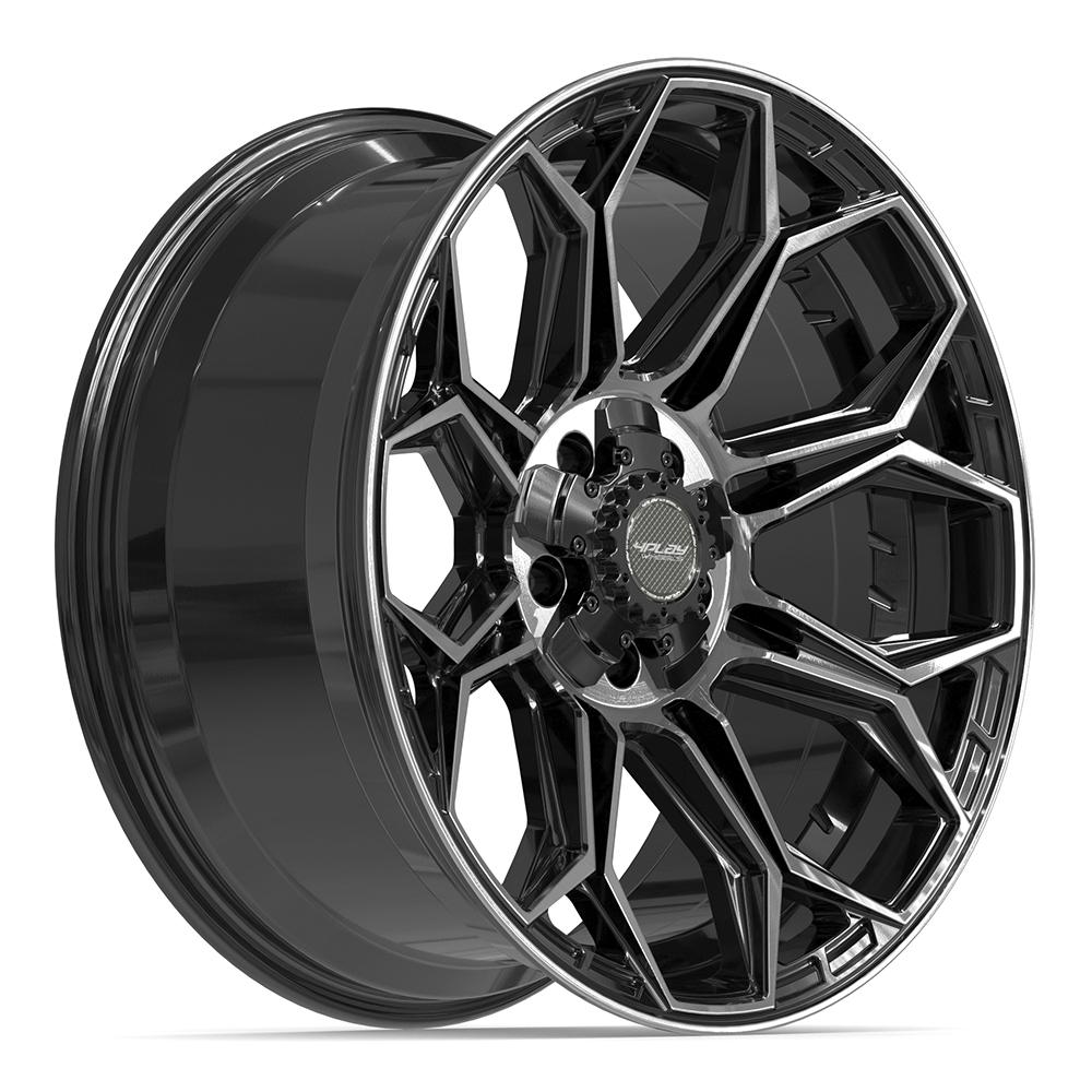 4PLAY 4P83 20x9 5x127 + 5x139.7 0et Gloss Black Brushed with Tinted Clear Wheel - View 3