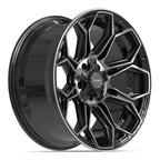 4PLAY 4P83 20x9 5x127 + 5x139.7 0et Gloss Black Brushed with Tinted Clear Wheel - View 3