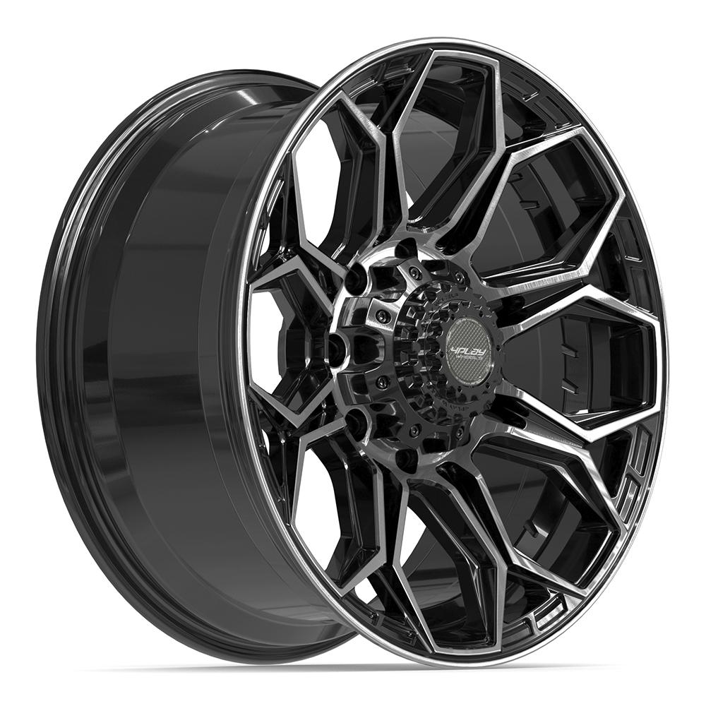 4PLAY 4P83 20x9 8x170 0et Gloss Black Brushed with Tinted Clear Wheel - View 3
