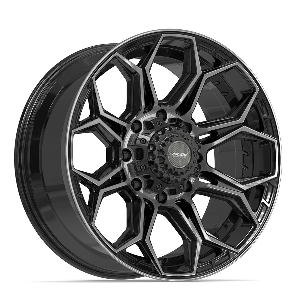 4PLAY 4P83 20x9 8x180 0et Gloss Black Brushed with Tinted Clear Wheel