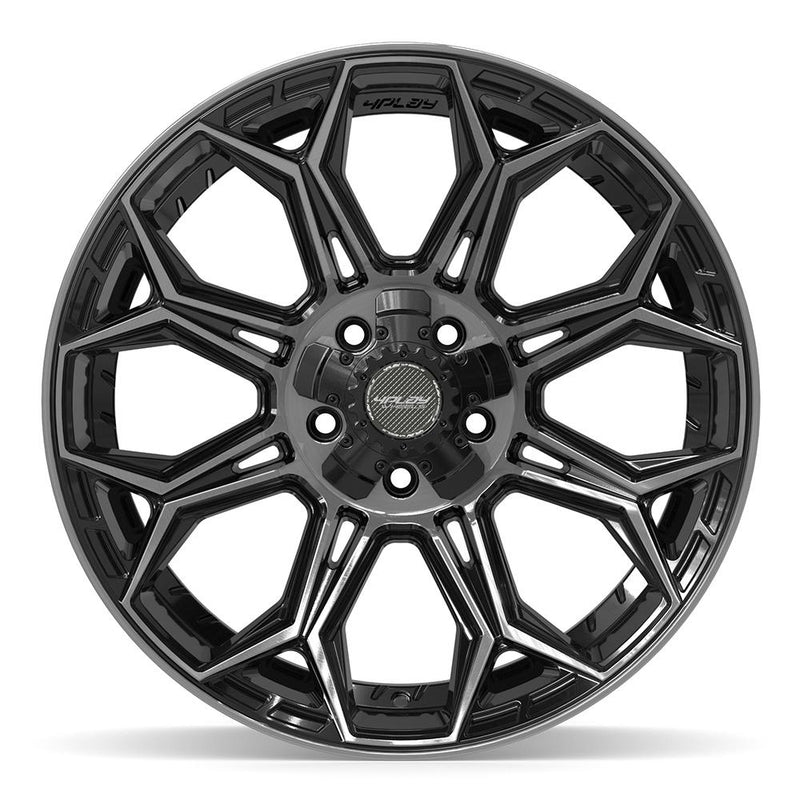 4PLAY 4P83 20x10 5x127 + 5x139.7 -18et Gloss Black Brushed with Tinted Clear Wheel - View 2