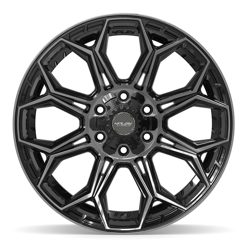 4PLAY 4P83 20x10 6x135 + 6x139.7 -18et Gloss Black Brushed with Tinted Clear Wheel - View 2