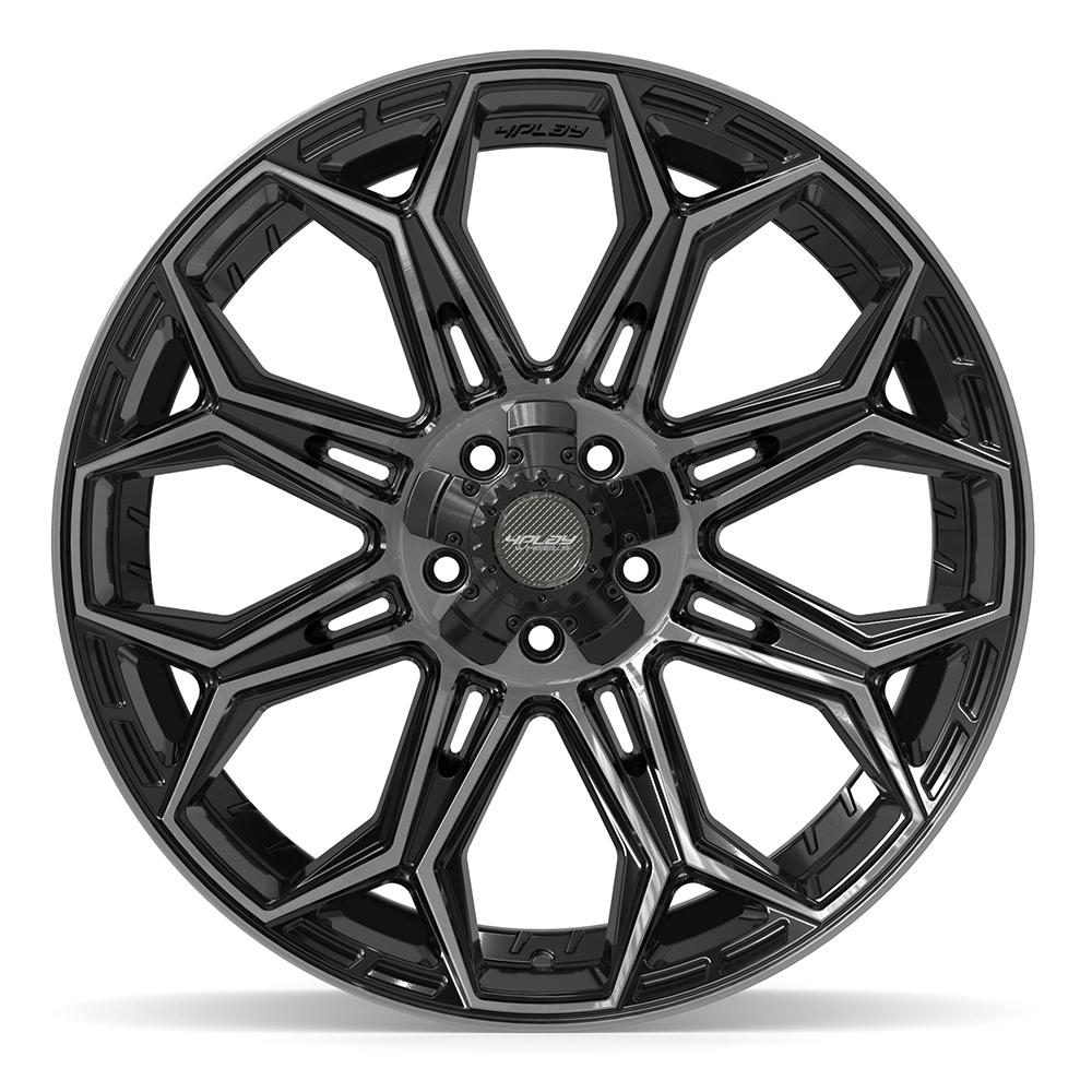 4PLAY 4P83 22x10 5x127 + 5x139.7 -18et Gloss Black Brushed with Tinted Clear Wheel - View 2