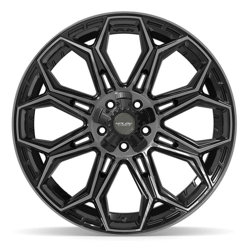 4PLAY 4P83 22x10 5x127 + 5x139.7 -18et Gloss Black Brushed with Tinted Clear Wheel - View 2