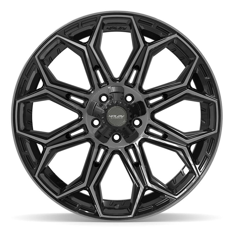 4PLAY 4P83 22x10 5x127 + 5x139.7 -18et Gloss Black Brushed with Tinted Clear Wheel - View 2