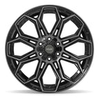 4PLAY 4P83 22x10 6x135 + 6x139.7 -18et Gloss Black Brushed with Tinted Clear Wheel - View 2