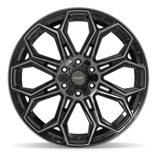 4PLAY 4P83 22x10 6x135 + 6x139.7 -18et Gloss Black Brushed with Tinted Clear Wheel - View 2