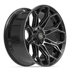 4PLAY 4P83 22x10 6x135 + 6x139.7 -18et Gloss Black Brushed with Tinted Clear Wheel - View 3