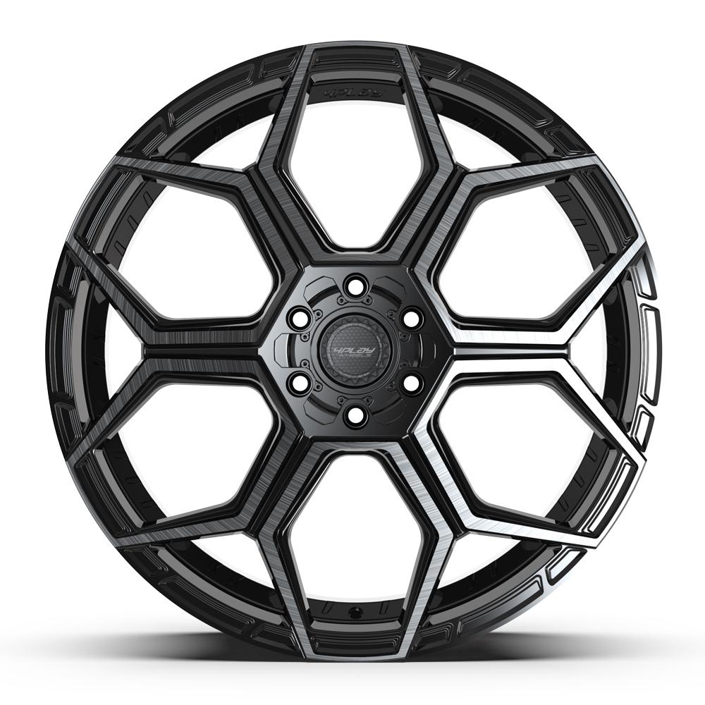 4PLAY 4PS26 24x10 6x135 + 6x139.7 24et Gloss Black Brushed with Tinted Clear Wheel - View 2