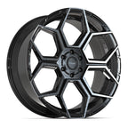 4PLAY 4PS26 24x10 6x135 + 6x139.7 24et Gloss Black Brushed with Tinted Clear Wheel