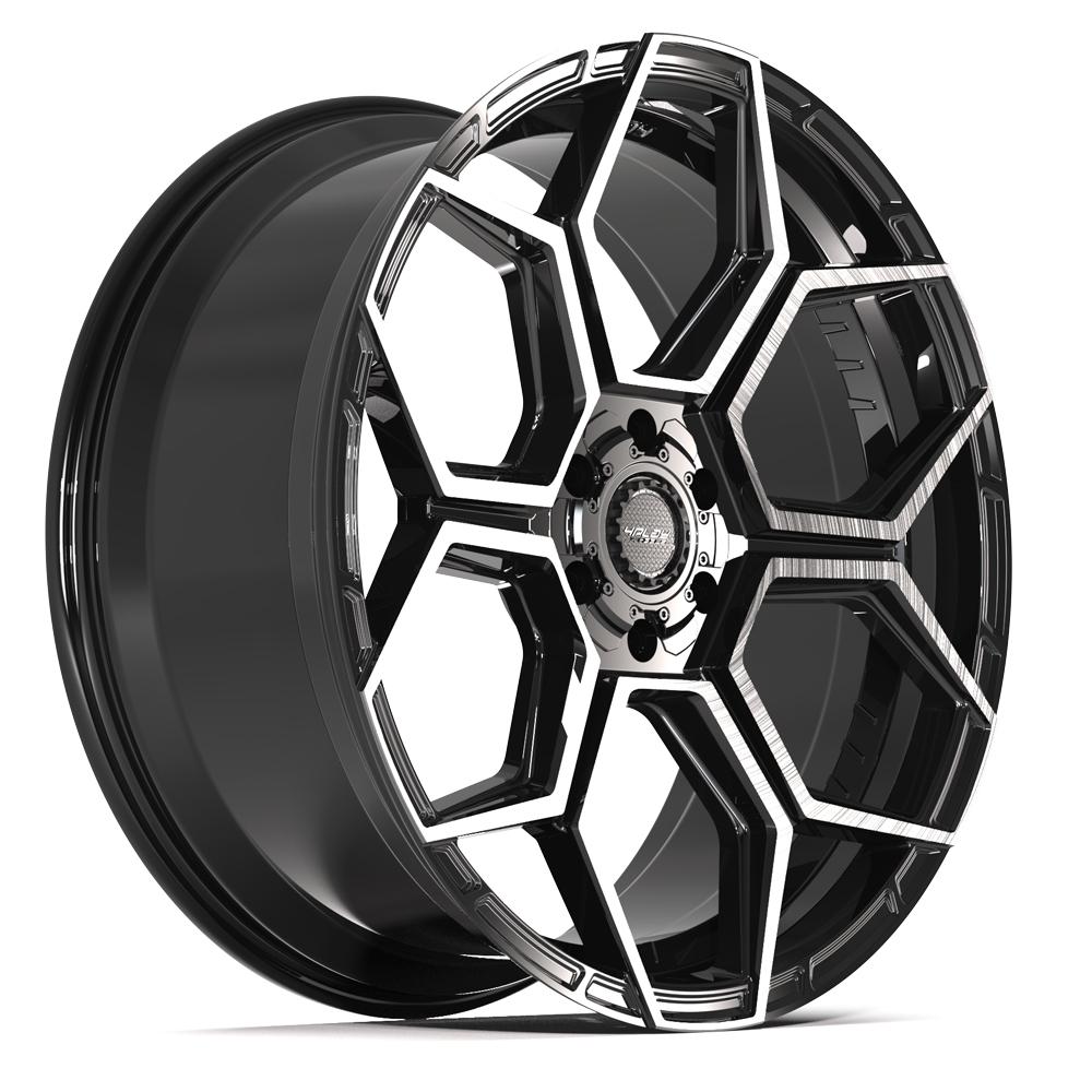 4PLAY 4PS26 24x10 6x135 + 6x139.7 24et Gloss Black Brushed with Tinted Clear Wheel - View 3