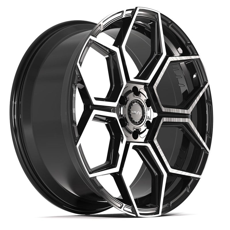 4PLAY 4PS26 24x10 6x135 + 6x139.7 24et Gloss Black Brushed with Tinted Clear Wheel - View 3