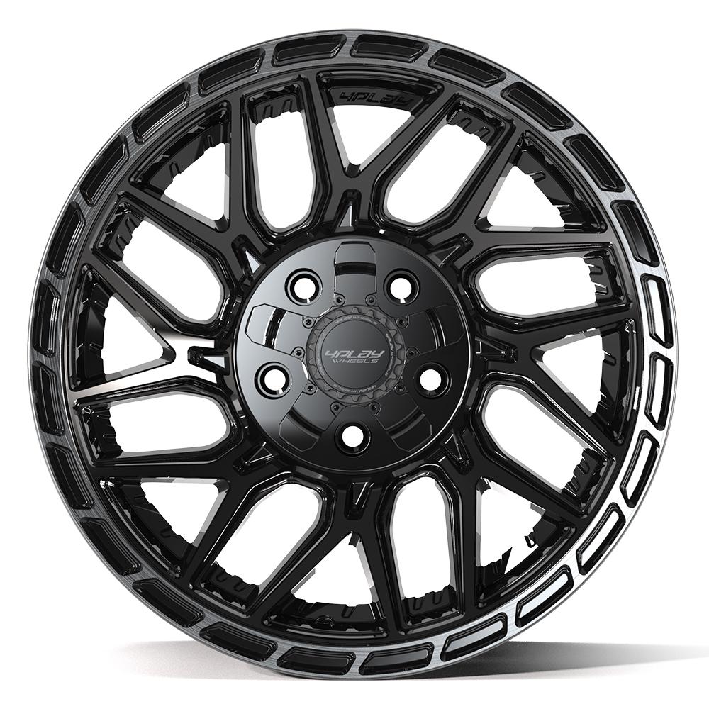 4PLAY 4PS28 17x9 5x127 + 5x139.7 -6et Gloss Black Brushed with Tinted Clear Wheel - View 2