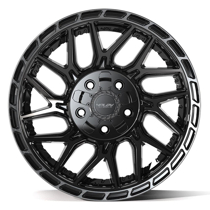 4PLAY 4PS28 17x9 5x127 + 5x139.7 -6et Gloss Black Brushed with Tinted Clear Wheel - View 2