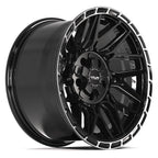 4PLAY 4PS28 17x9 5x127 + 5x139.7 -6et Gloss Black Brushed with Tinted Clear Wheel - View 3