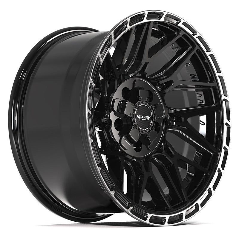 4PLAY 4PS28 17x9 5x127 + 5x139.7 -6et Gloss Black Brushed with Tinted Clear Wheel - View 3