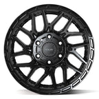 4PLAY 4PS28 17x9 6x135 + 6x139.7 18et Gloss Black Brushed with Tinted Clear Wheel - View 2