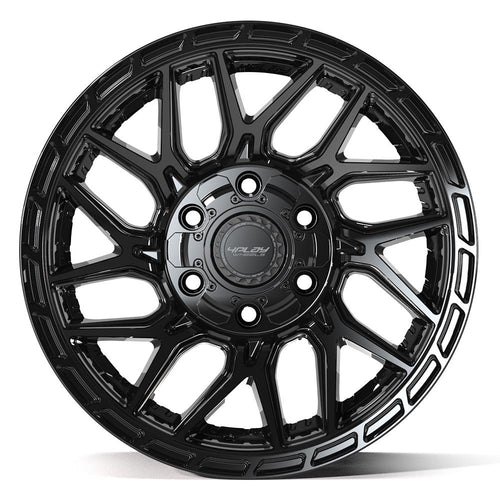 4PLAY 4PS28 17x9 6x135 + 6x139.7 18et Gloss Black Brushed with Tinted Clear Wheel - View 2