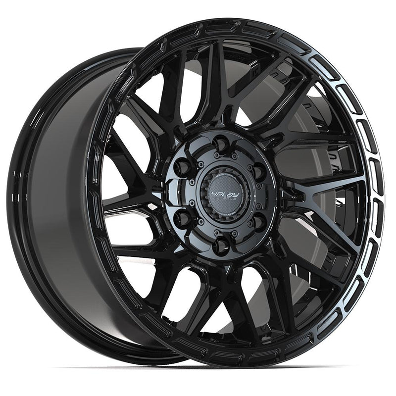 4PLAY 4PS28 17x9 6x135 + 6x139.7 18et Gloss Black Brushed with Tinted Clear Wheel