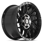 4PLAY 4PS28 17x9 6x135 + 6x139.7 18et Gloss Black Brushed with Tinted Clear Wheel - View 3