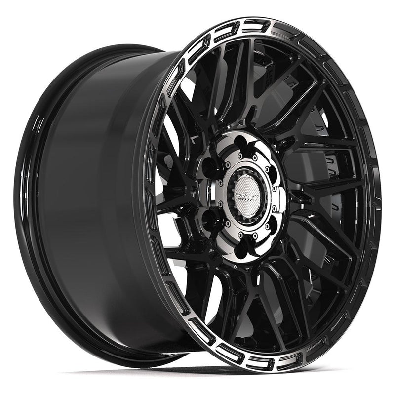 4PLAY 4PS28 17x9 6x135 + 6x139.7 18et Gloss Black Brushed with Tinted Clear Wheel - View 3