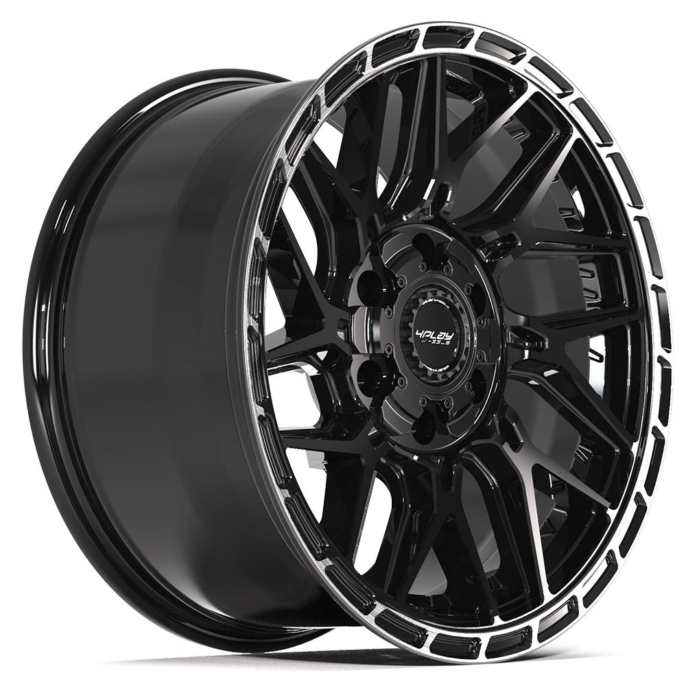 4PLAY 4PS28 18x9 6x135 + 6x139.7 18et Gloss Black Brushed with Tinted Clear Wheel - View 3