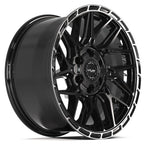 4PLAY 4PS28 18x9 6x135 + 6x139.7 18et Gloss Black Brushed with Tinted Clear Wheel - View 3