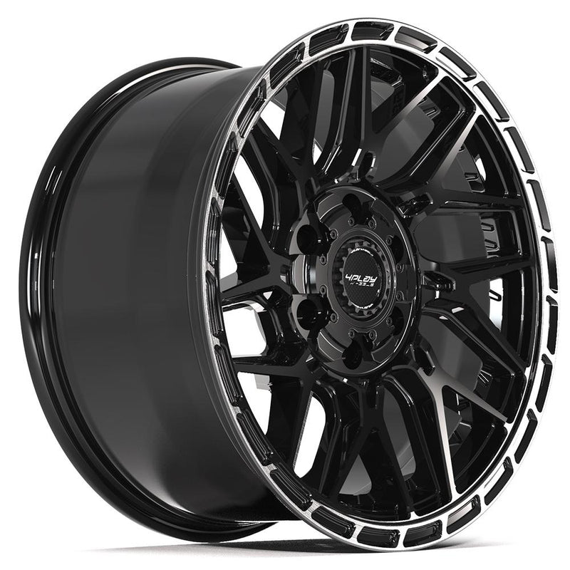 4PLAY 4PS28 18x9 6x135 + 6x139.7 18et Gloss Black Brushed with Tinted Clear Wheel - View 3