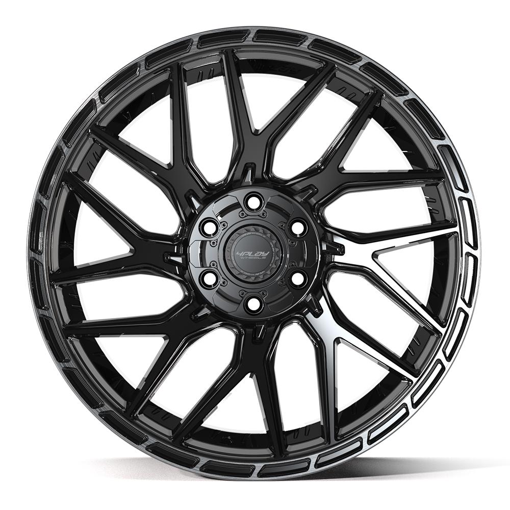 4PLAY 4PS28 22x10 6x135 + 6x139.7 0et Gloss Black Brushed with Tinted Clear Wheel - View 2
