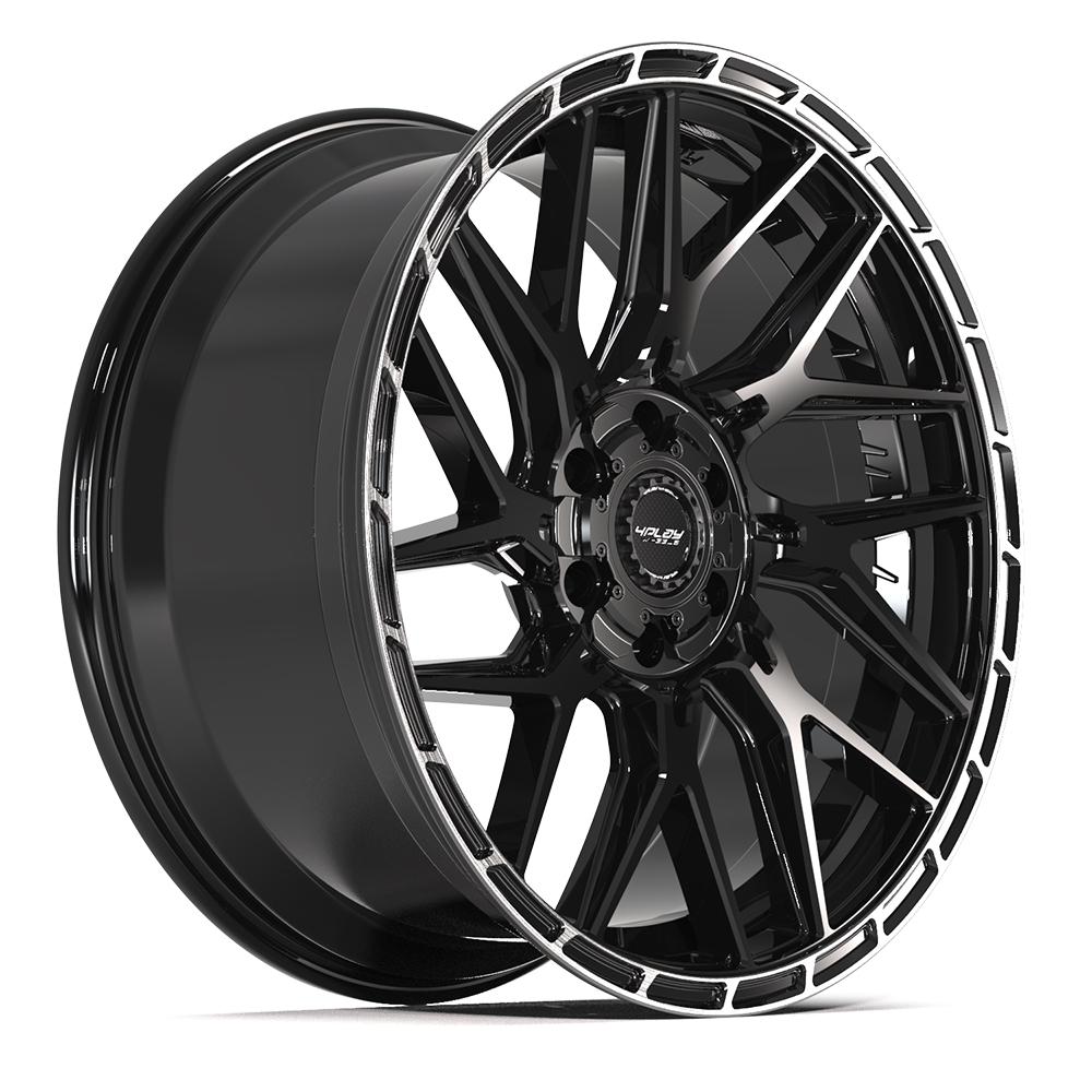 4PLAY 4PS28 22x10 6x135 + 6x139.7 0et Gloss Black Brushed with Tinted Clear Wheel - View 3