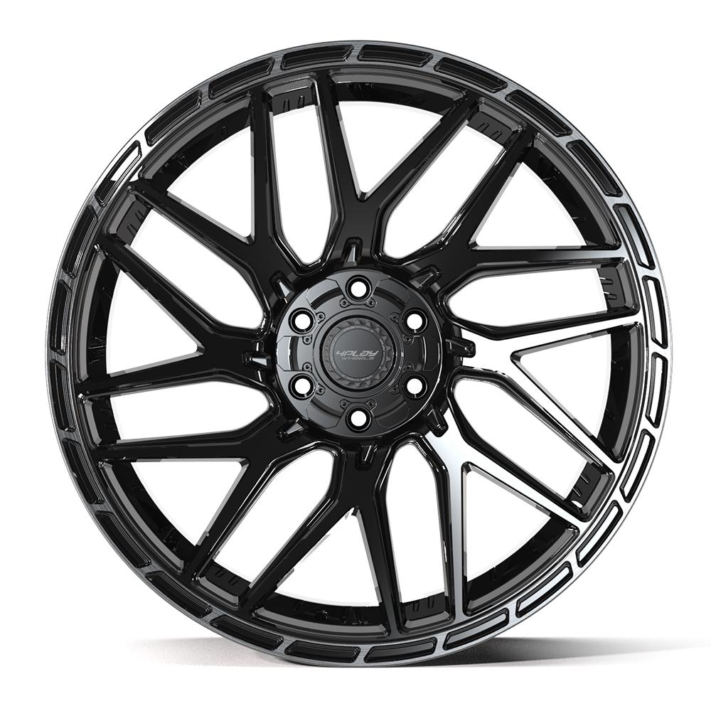 4PLAY 4PS28 24x10 6x135 + 6x139.7 24et Gloss Black Brushed with Tinted Clear Wheel - View 2