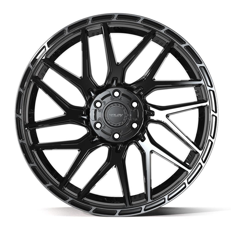 4PLAY 4PS28 24x10 6x135 + 6x139.7 24et Gloss Black Brushed with Tinted Clear Wheel - View 2