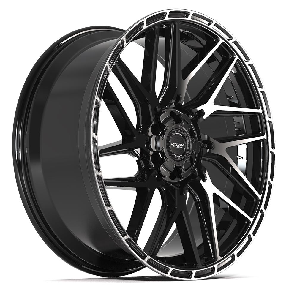 4PLAY 4PS28 24x10 6x135 + 6x139.7 24et Gloss Black Brushed with Tinted Clear Wheel - View 3