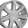 OE Wheels CA87 22x9 6x139.7 31et Gloss Hyper Silver with Chrome Insert Wheel