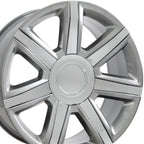 OE Wheels CA87 22x9 6x139.7 31et Gloss Hyper Silver with Chrome Insert Wheel