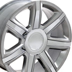 OE Wheels CA87 22x9 6x139.7 31et Gloss Hyper Silver with Chrome Insert Wheel - View 2