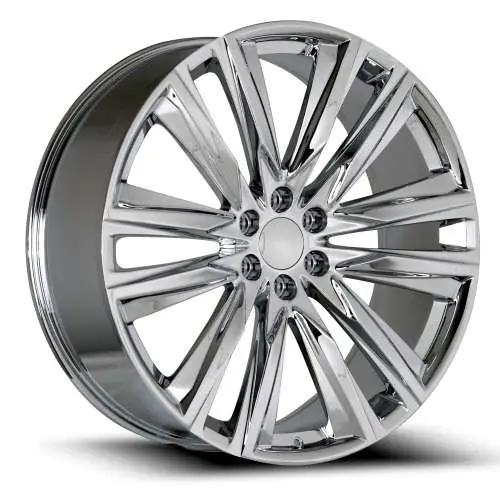 OE Wheels CA91 22x9 6x139.7 28et Chrome Wheel SS: 9513548 - View 3