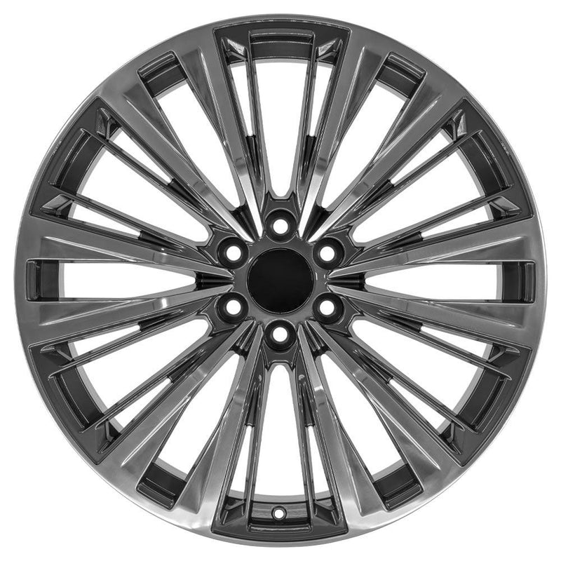 OE Wheels CA93 24x10 6x139.7 28et Gloss Gunmetal with Polished Face Wheel - View 2