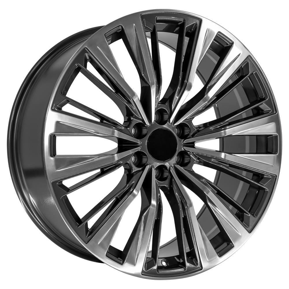 OE Wheels CA93 24x10 6x139.7 28et Gloss Gunmetal with Polished Face Wheel - View 3