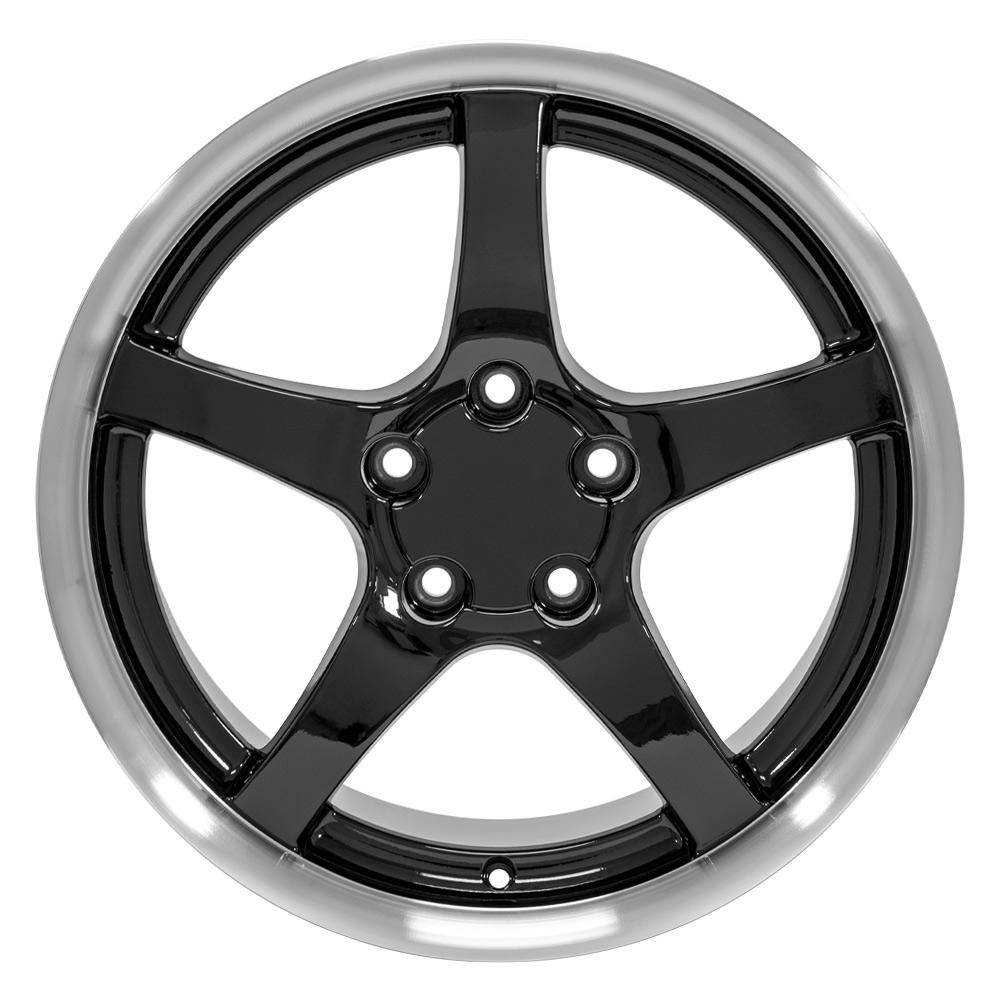 OE Wheels CV05 18x9.5 5x120.65 54et Gloss Black Machined Lip Wheel - View 2
