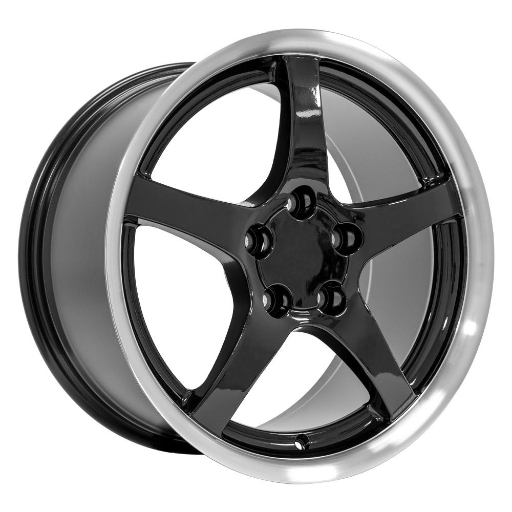 OE Wheels CV05 18x9.5 5x120.65 54et Gloss Black Machined Lip Wheel - View 3