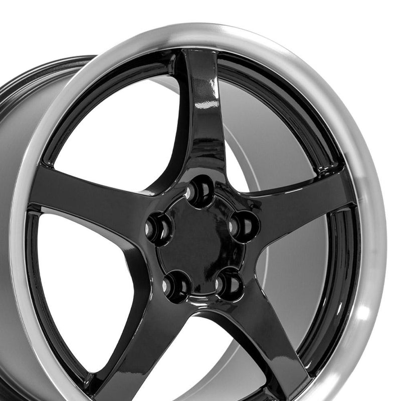 OE Wheels CV05 18x9.5 5x120.65 54et Gloss Black Machined Lip Wheel
