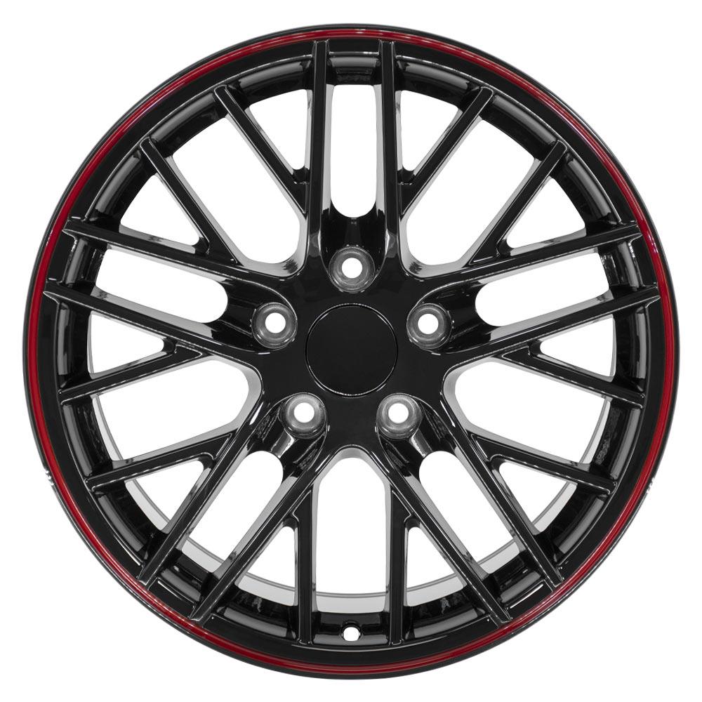 OE Wheels CV08A 17x9.5 5x120.65 54et Gloss Black Redline Wheel - View 2